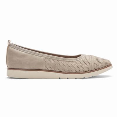 Rockport Stacie Perforated Ballet Flache Schuhe Damen Grau LRG-732659